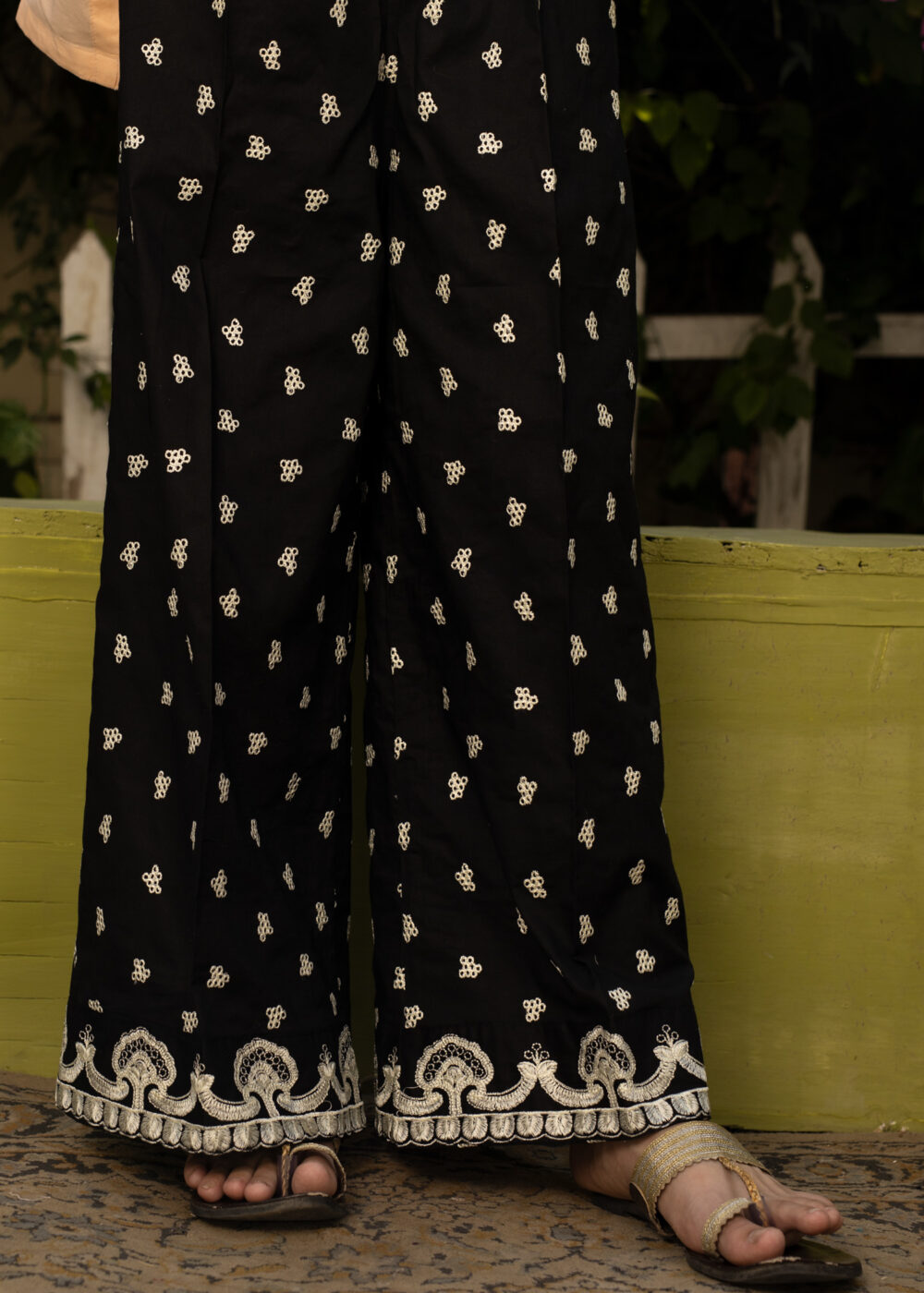 Black Embroidered Culottes - Image 2